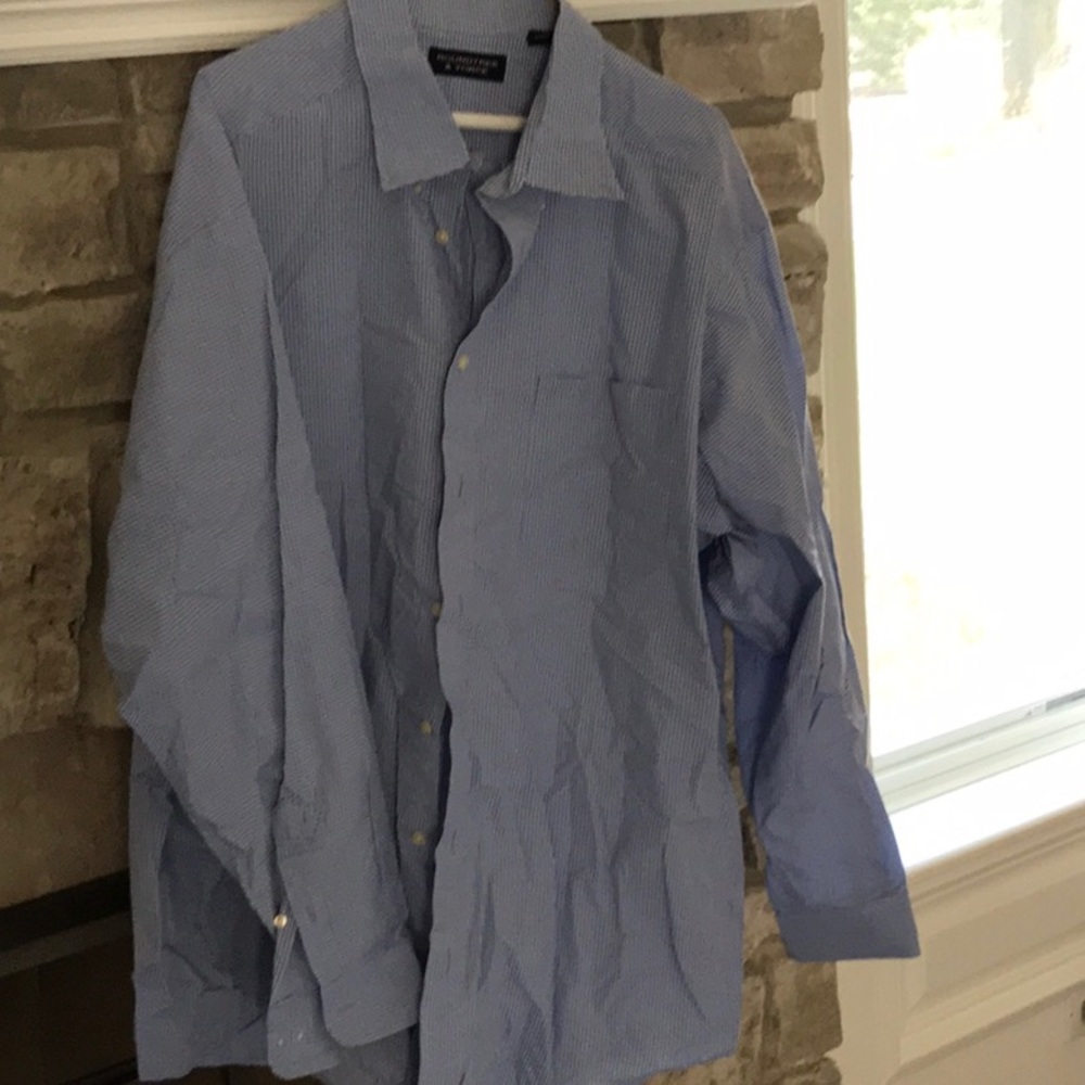 Blue Striped Button-Up Shirt